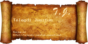 Telegdi Jusztus névjegykártya
